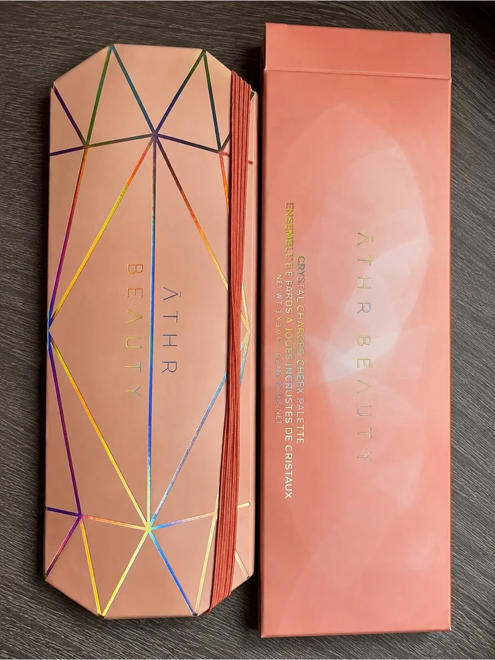 ATHR Beauty Trio Blush & Highlighter Palette — Gold, Peach, Rose
